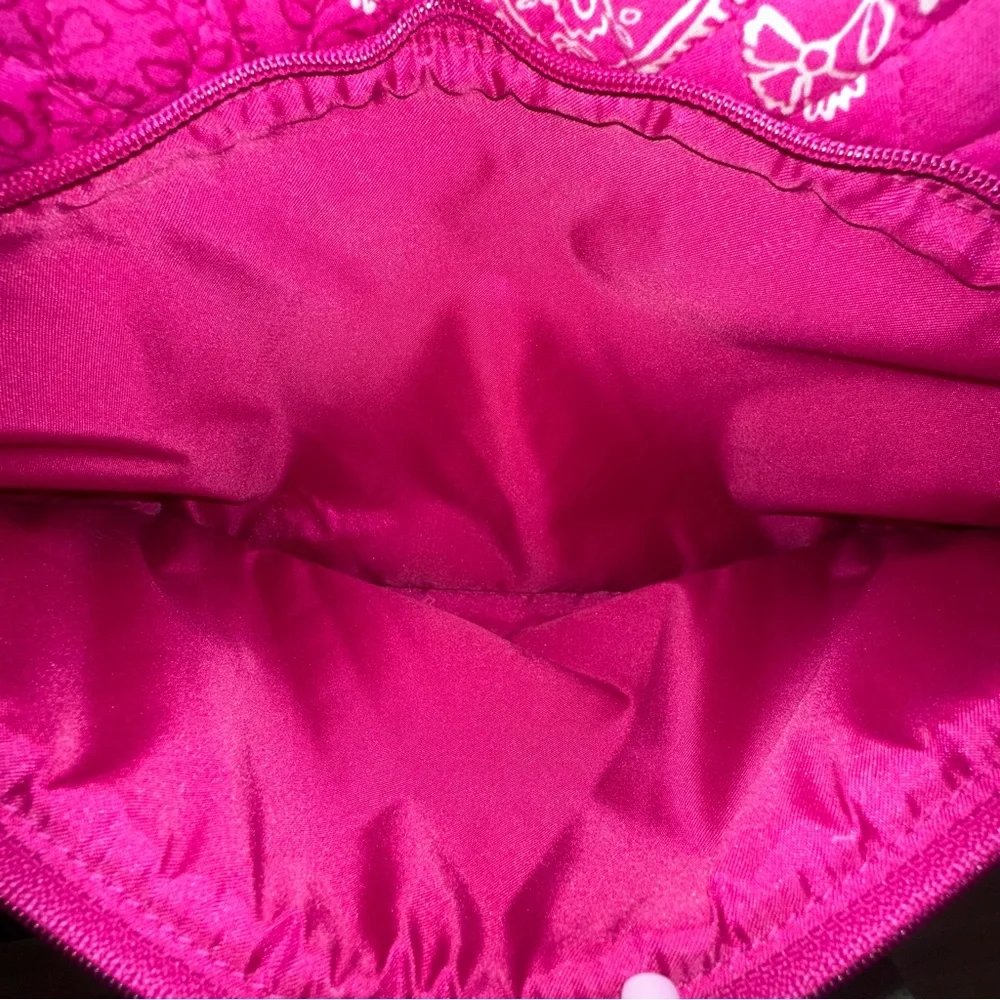 Vera Bradley Indio Quilted Messenger Bag Paisley Crossbody Pink Laptop Travel - Picture 7 of 15